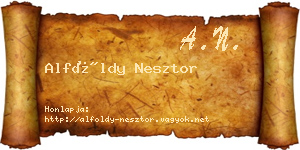 Alföldy Nesztor névjegykártya